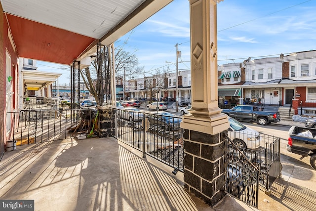 balcony featuring a porch