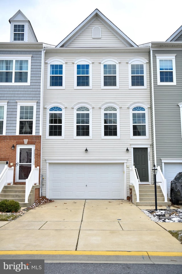 view of property featuring a garage