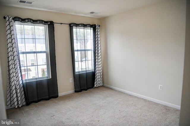 empty room featuring carpet flooring and a wealth of natural light