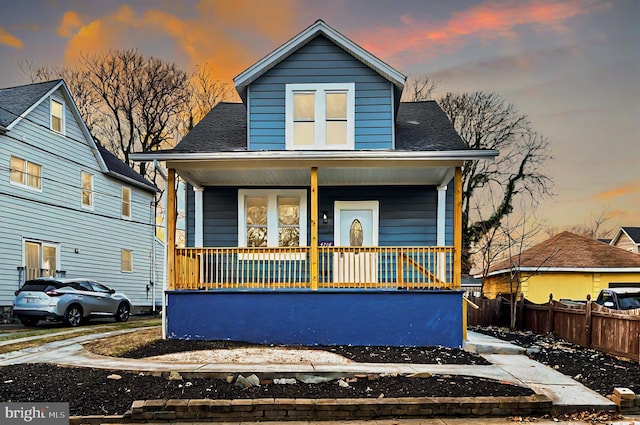 view of front of property with covered porch