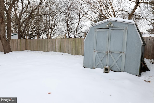 view of snow covered structure