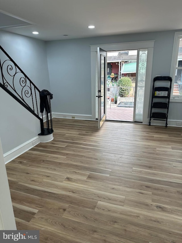 doorway featuring hardwood / wood-style floors