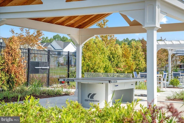 surrounding community with a gazebo