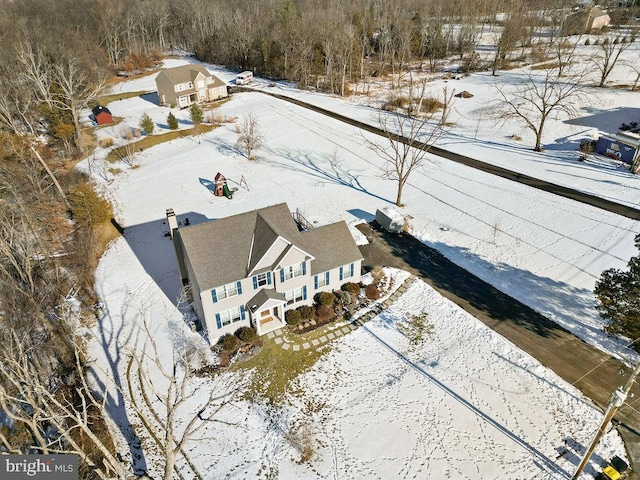 view of snowy aerial view