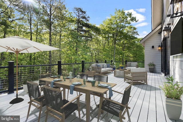 deck with an outdoor hangout area