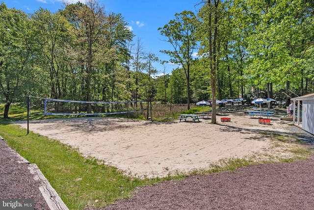 view of property's community with volleyball court