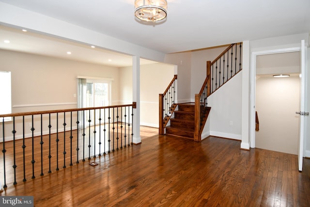 interior space featuring dark hardwood / wood-style flooring