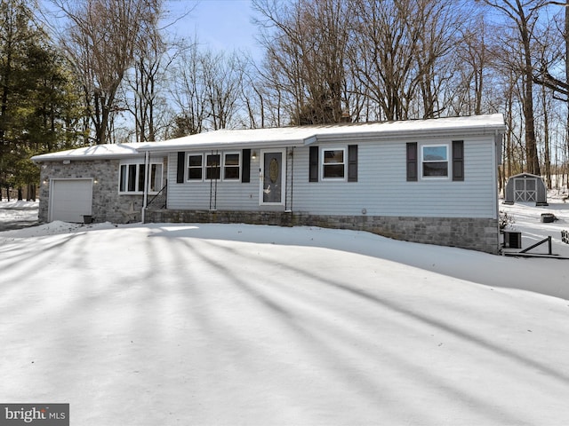 view of front of house with a garage