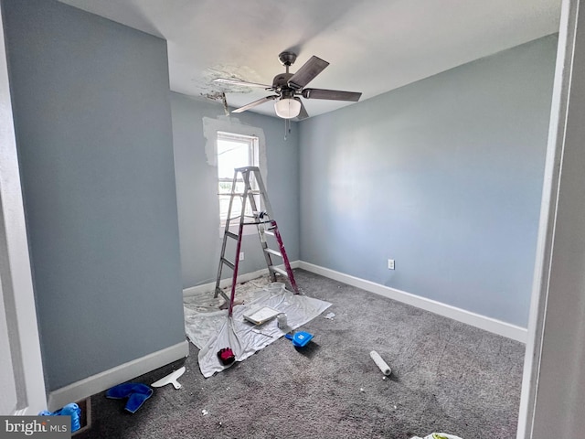 507 N Loudon Ave, Baltimore, MD 21229 - exercise area featuring a ceiling fan and carpet floors