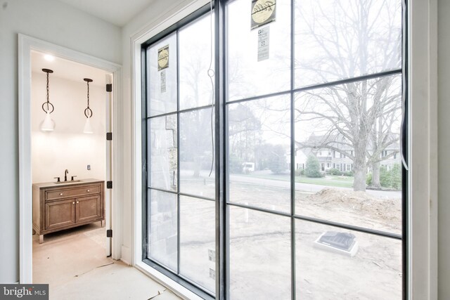 913 Drexel Ln, Bryn Mawr, PA 19010 - doorway to outside with a sink