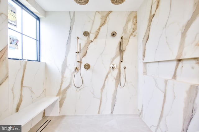 913 Drexel Ln, Bryn Mawr, PA 19010 - bathroom featuring a marble finish shower