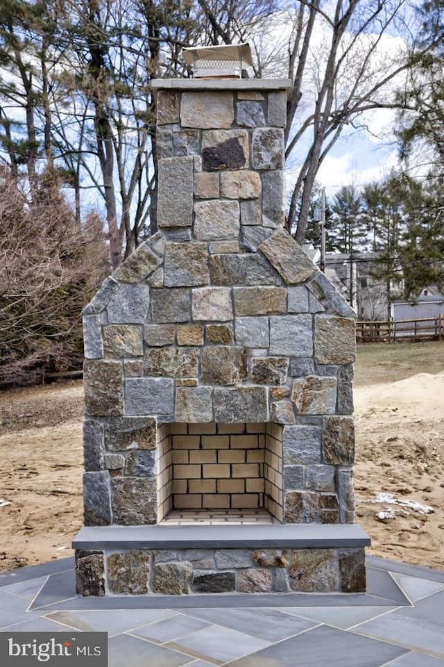 913 Drexel Ln, Bryn Mawr, PA 19010 - exterior view of an outdoor stone fireplace