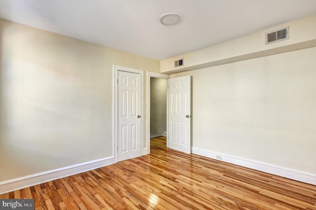 empty room featuring light wood-type flooring