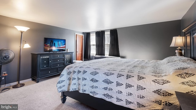 view of carpeted bedroom