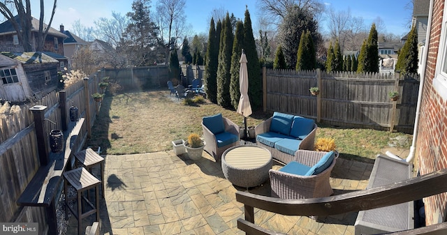 view of patio / terrace with an outdoor living space