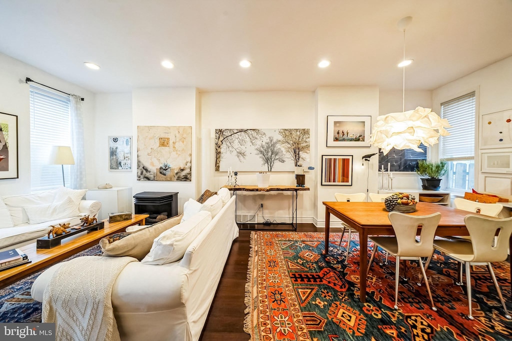 interior space featuring dark hardwood / wood-style flooring