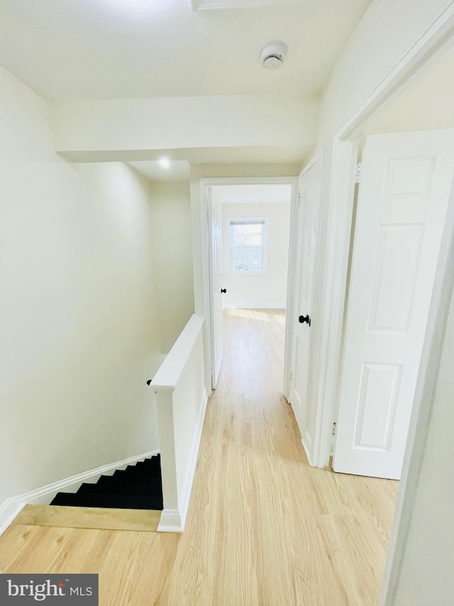 corridor featuring light hardwood / wood-style flooring