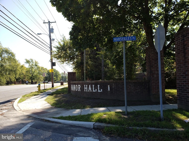 view of community sign