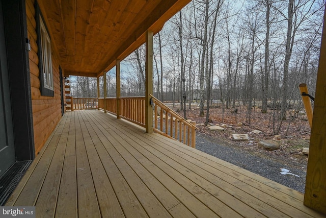 wooden deck with covered porch