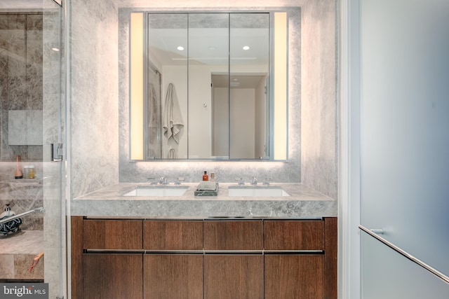 601 Wharf SW Unit 1007, Washington, DC 20024 - bathroom with vanity and a shower with shower door