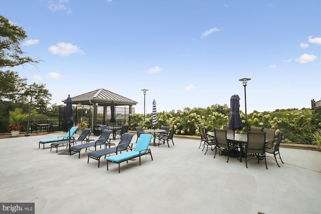 view of patio / terrace with a gazebo