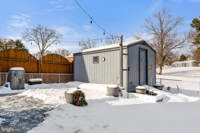 view of snow covered structure