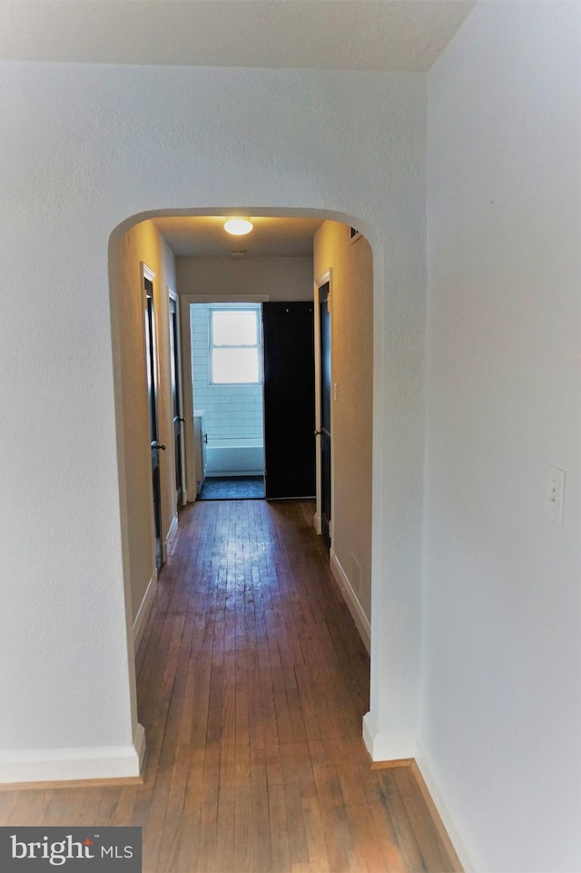 corridor featuring hardwood / wood-style flooring