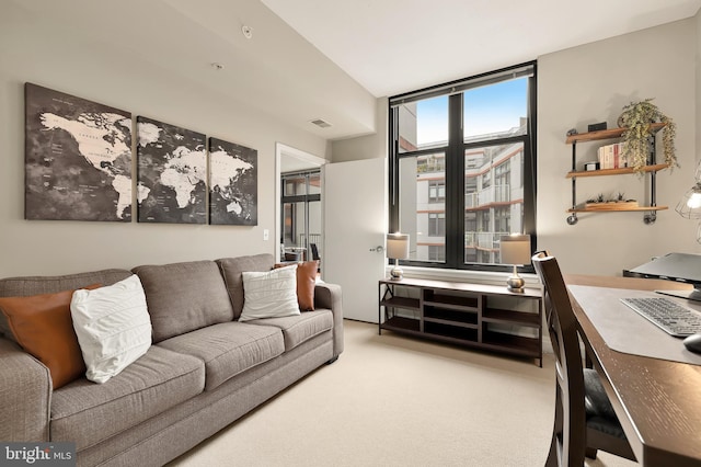 view of carpeted living room