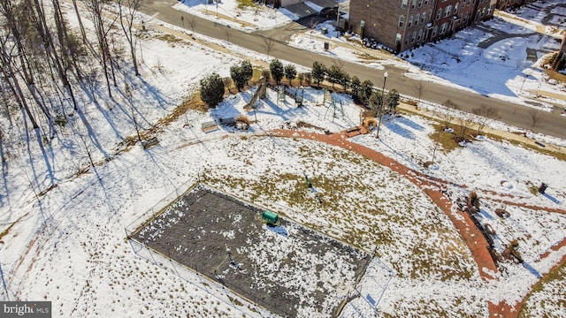 view of snowy aerial view