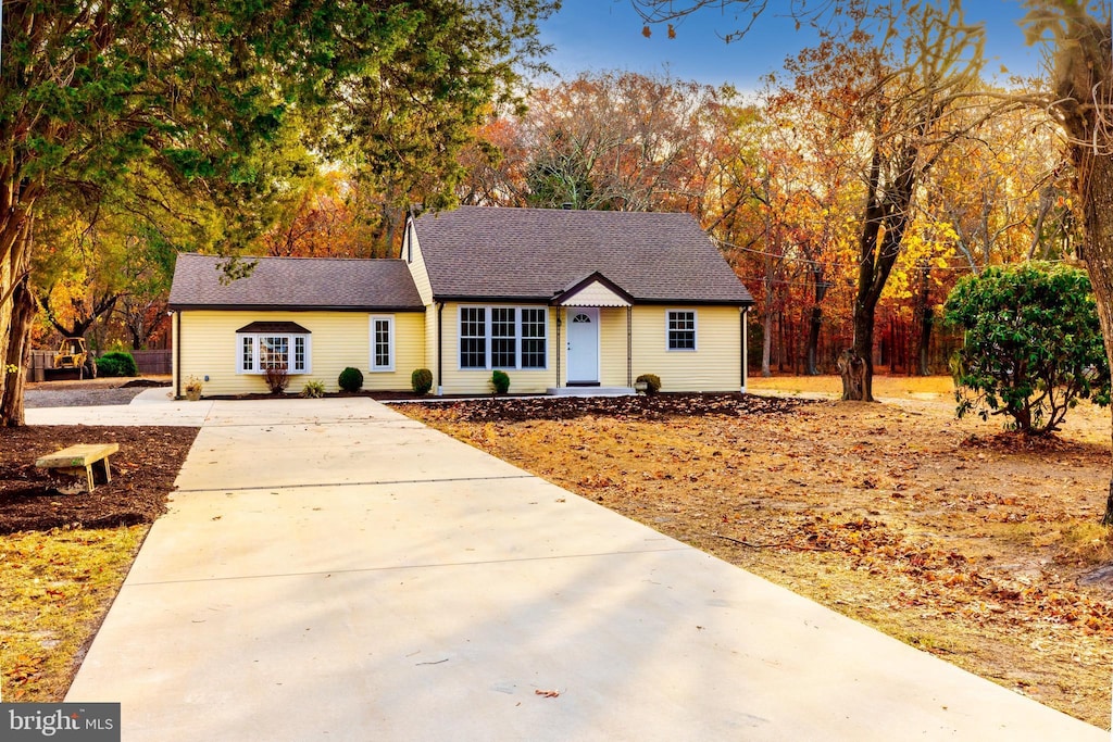 view of single story home