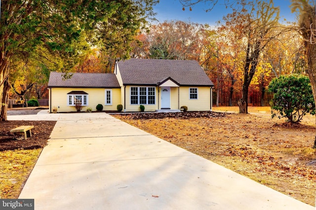 view of single story home