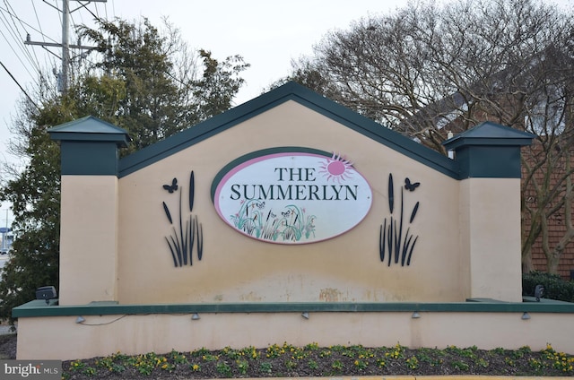 view of community sign