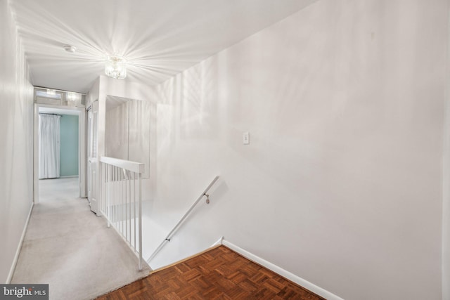 hallway with parquet floors