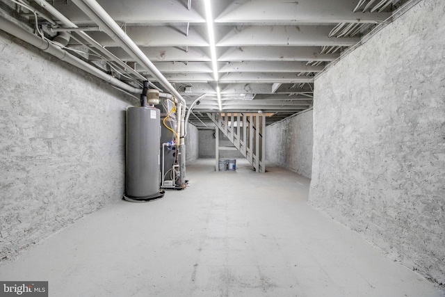 basement with gas water heater