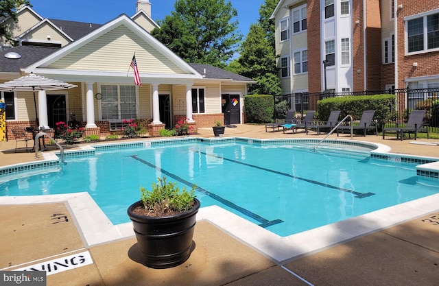 view of pool with a patio