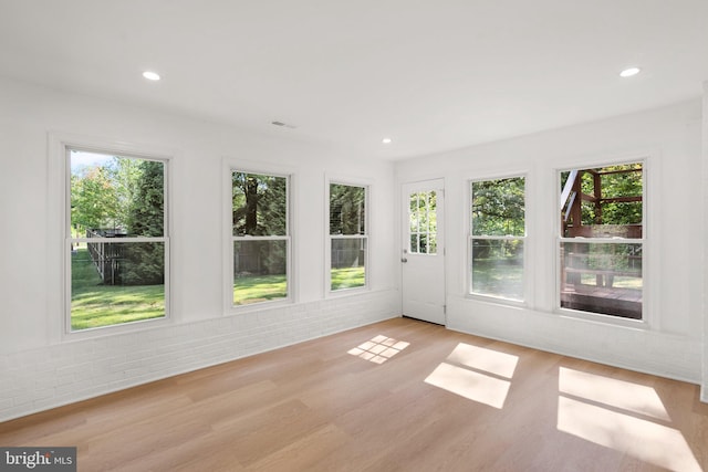 view of unfurnished sunroom