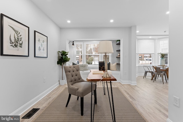 dining area featuring light hardwood / wood-style floors