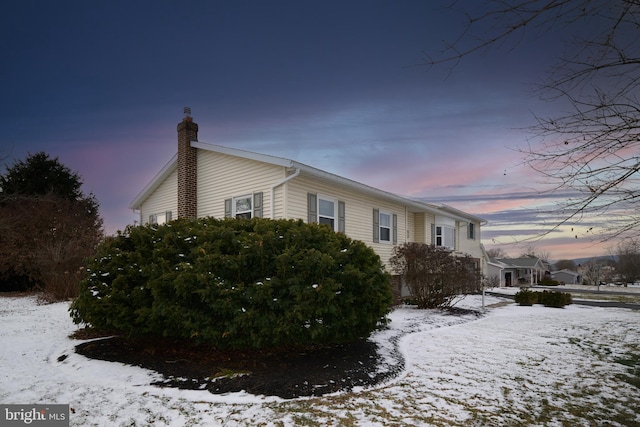 view of snowy exterior