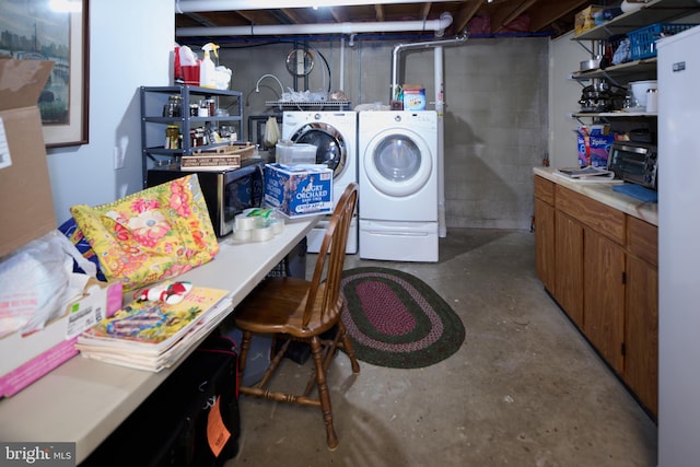 laundry area with washing machine and clothes dryer