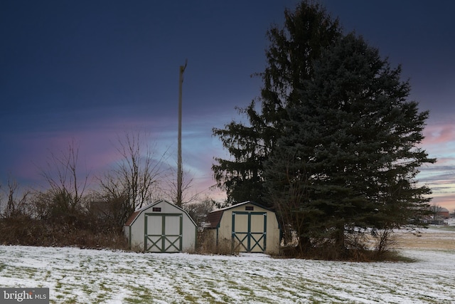 view of snow covered structure