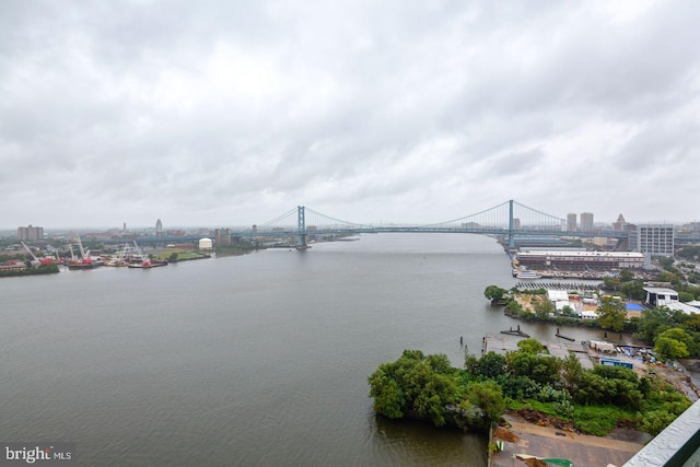 water view with a view of city