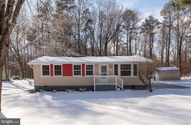 view of single story home