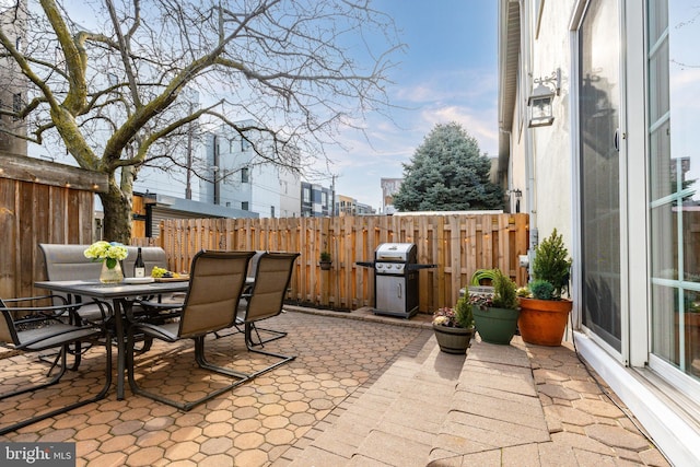 view of patio featuring area for grilling