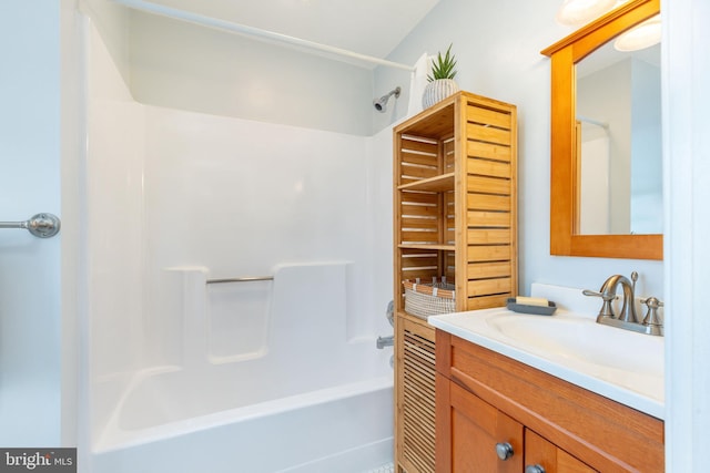 bathroom with vanity and shower / bath combination