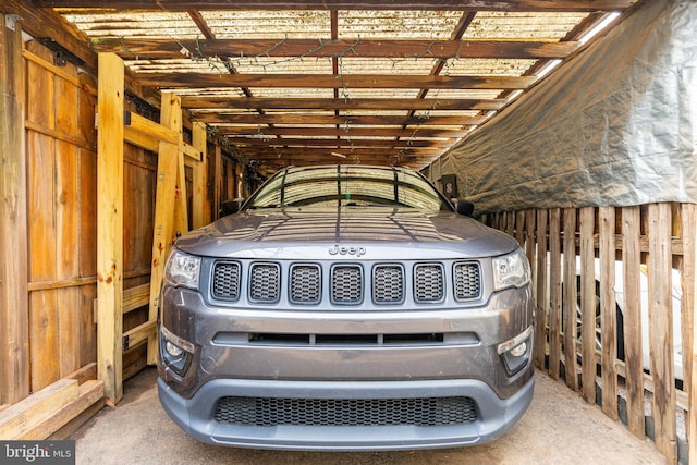 view of garage