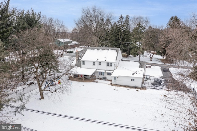 view of snowy aerial view