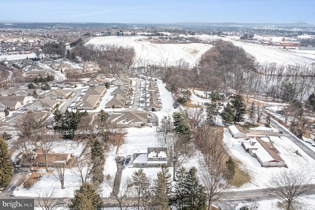 view of snowy aerial view