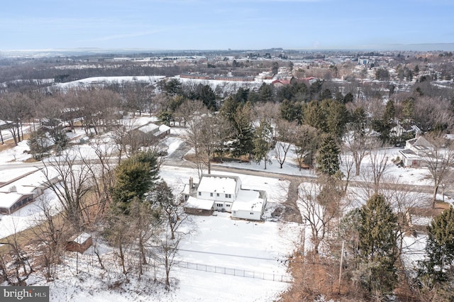 view of snowy aerial view