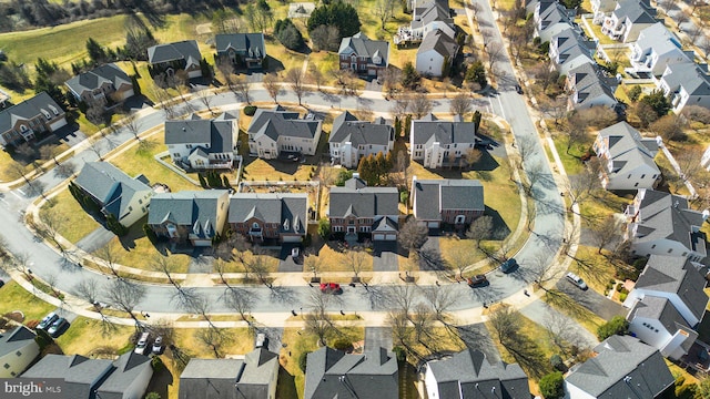 bird's eye view featuring a residential view