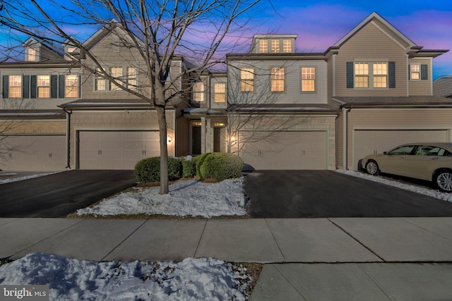 view of property with a garage